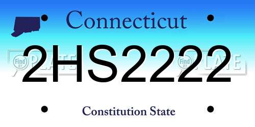 2HS2222 Connecticut License Plate