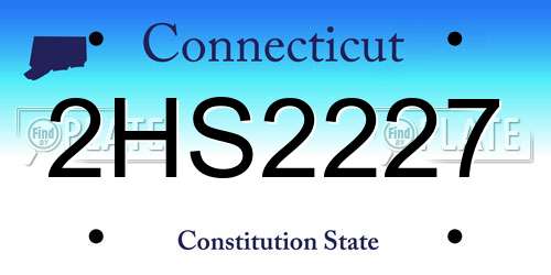 2HS2227 Connecticut License Plate