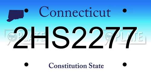2HS2277 Connecticut License Plate