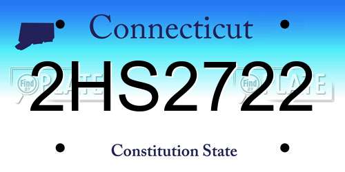 2HS2722 Connecticut License Plate