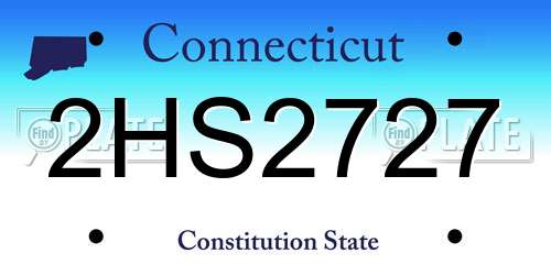 2HS2727 Connecticut License Plate