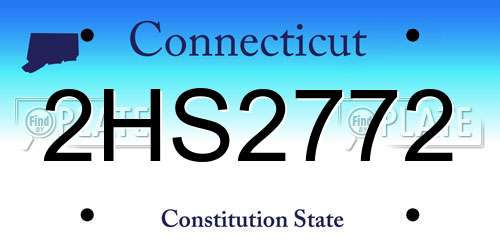 2HS2772 Connecticut License Plate