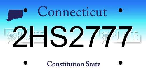 2HS2777 Connecticut License Plate