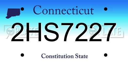 2HS7227 Connecticut License Plate
