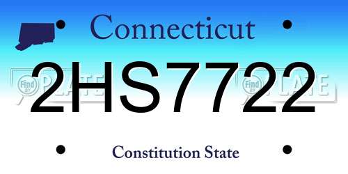 2HS7722 Connecticut License Plate