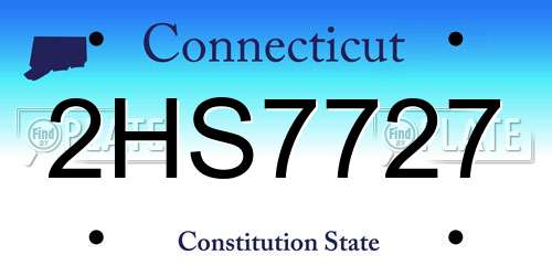 2HS7727 Connecticut License Plate