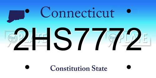 2HS7772 Connecticut License Plate
