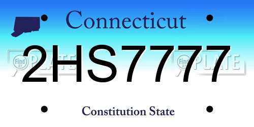 2HS7777 Connecticut License Plate