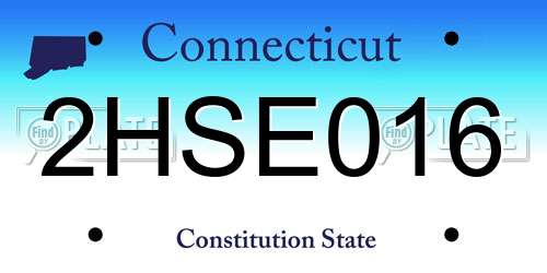 2HSE016 Connecticut License Plate