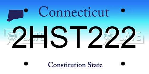 2HST222 Connecticut License Plate