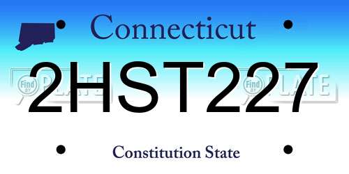 2HST227 Connecticut License Plate