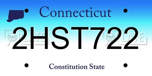 2HST722 Connecticut License Plate
