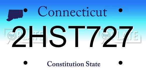 2HST727 Connecticut License Plate