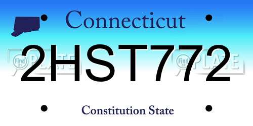 2HST772 Connecticut License Plate
