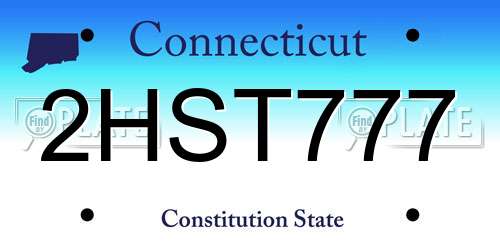 2HST777 Connecticut License Plate