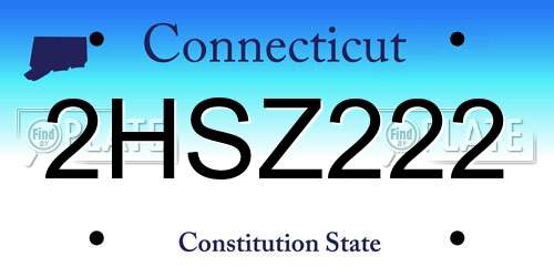 2HSZ222 Connecticut License Plate
