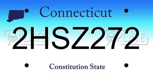 2HSZ272 Connecticut License Plate