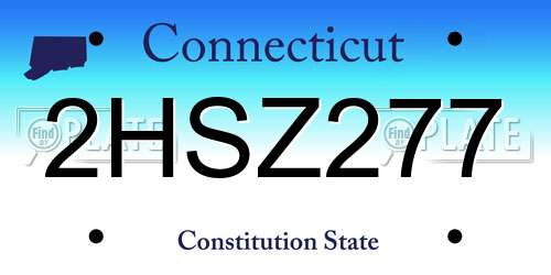 2HSZ277 Connecticut License Plate