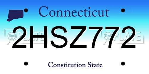 2HSZ772 Connecticut License Plate