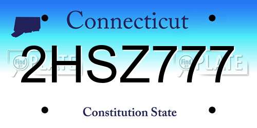 2HSZ777 Connecticut License Plate
