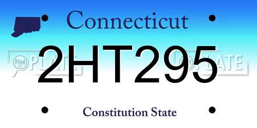 2HT295 Connecticut License Plate