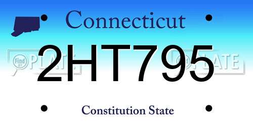 2HT795 Connecticut License Plate