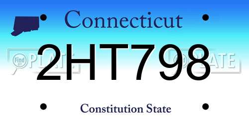 2HT798 Connecticut License Plate