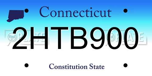 2HTB900 Connecticut License Plate