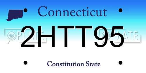 2HTT95 Connecticut License Plate