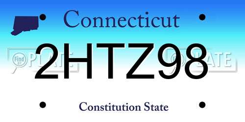 2HTZ98 Connecticut License Plate