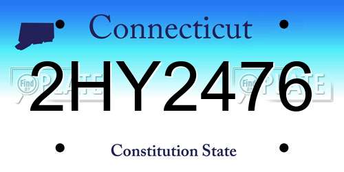 2HY2476 Connecticut License Plate
