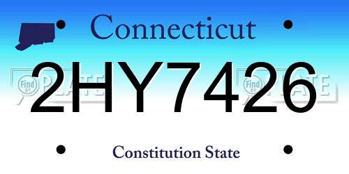 2HY7426 Connecticut License Plate