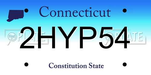 2HYP54 Connecticut License Plate