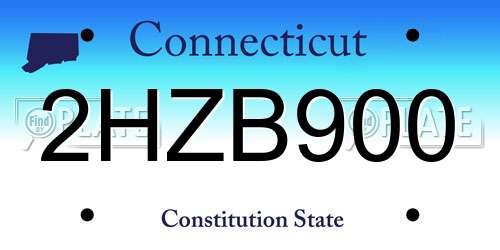 2HZB900 Connecticut License Plate