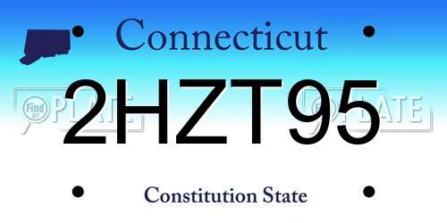 2HZT95 Connecticut License Plate