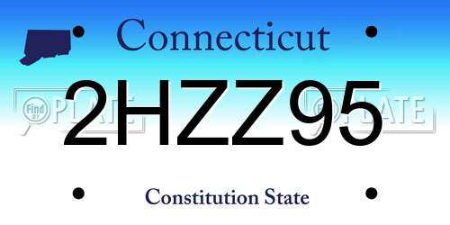 2HZZ95 Connecticut License Plate
