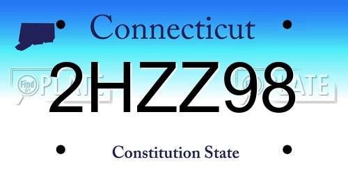 2HZZ98 Connecticut License Plate
