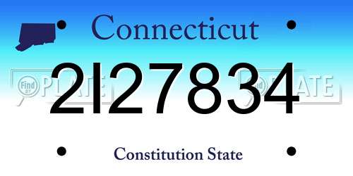 2I27834 Connecticut License Plate