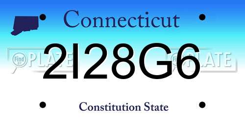 2I28G6 Connecticut License Plate