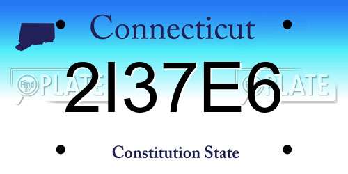 2I37E6 Connecticut License Plate