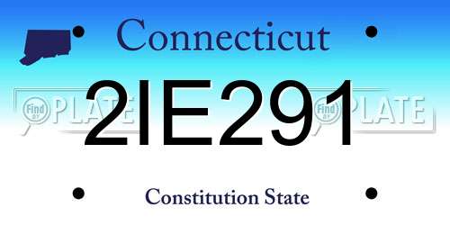 2IE291 Connecticut License Plate