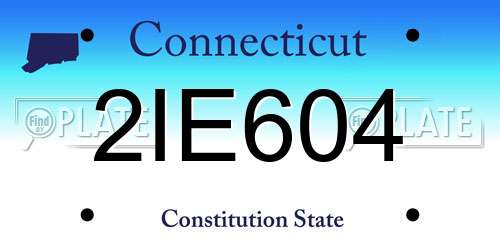 2IE604 Connecticut License Plate