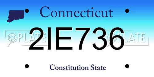 2IE736 Connecticut License Plate
