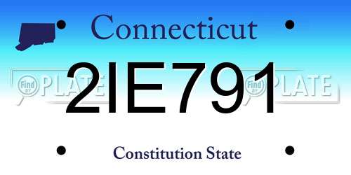 2IE791 Connecticut License Plate
