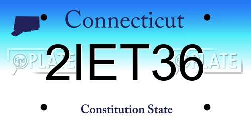 2IET36 Connecticut License Plate