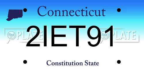 2IET91 Connecticut License Plate