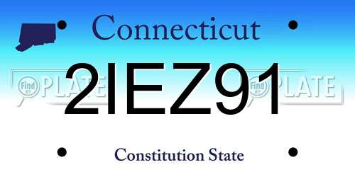 2IEZ91 Connecticut License Plate