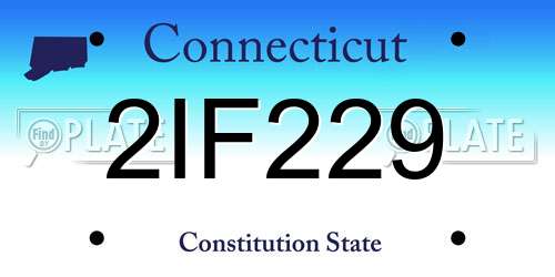 2IF229 Connecticut License Plate