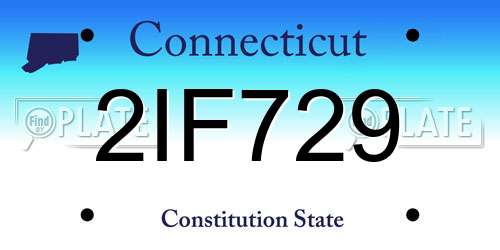 2IF729 Connecticut License Plate