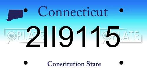 2II9115 Connecticut License Plate